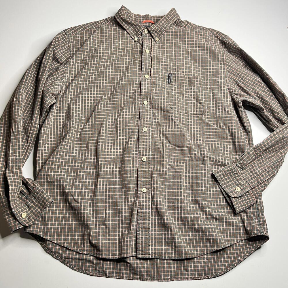 Abercrombie & Fitch Shirt Mens XL Green Plaid Flannel Long Sleeve Button Up